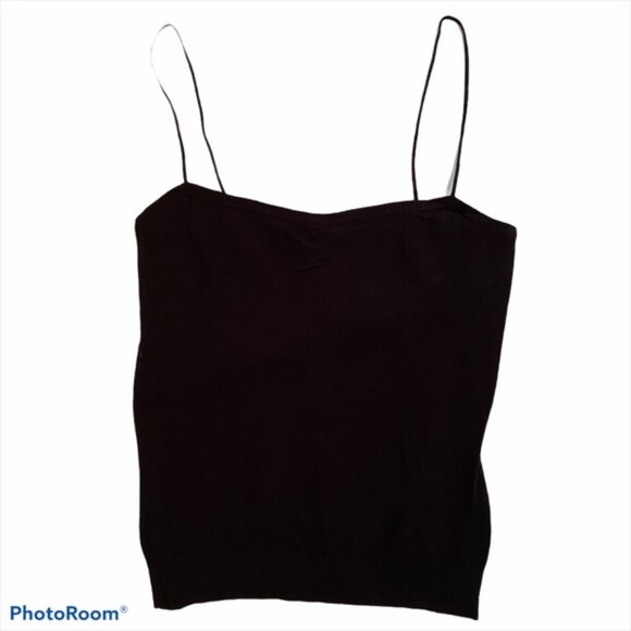 TRINA TURK TOP TANK BLACK STRETCH CAMISOLE SPAGHETTI STRAPS Size M - Picture 4 of 8